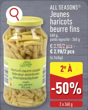 Offre: Jeunes haricots beurre fins