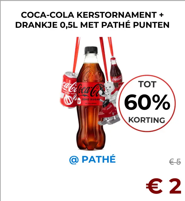 Aanbieding: Coca-cola kerstornament + drankje