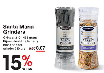 Aanbieding: Santa Maria Grinders Tellicherry black pepper