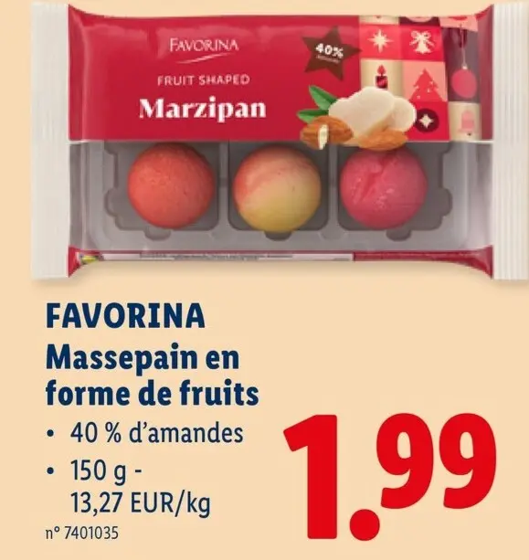 Offre: Favorina Massepain en forme de fruits