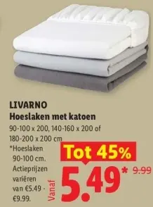 Aanbieding: Hoeslaken met katoen