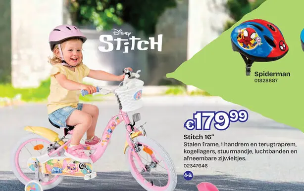 Aanbieding: Stitch 16" met handrem en terugtraprem