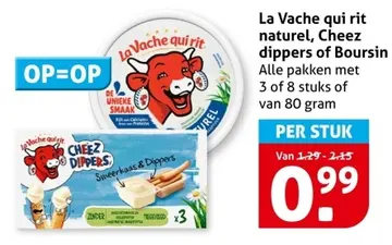 Aanbieding: La Vache qui rit naturel, Cheez dippers of Boursin