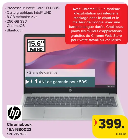 Offre: Chromebook 15A-NB0022