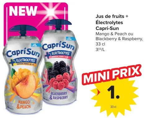 Offre: Jus de fruits + Électrolytes