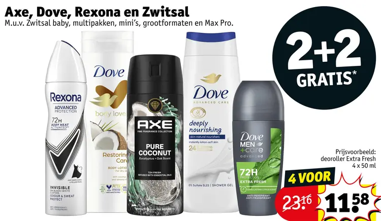 Aanbieding: Axe, Dove, Rexona en Zwitsal