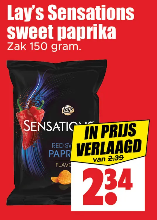 Aanbieding: Lay's Sensations sweet paprika