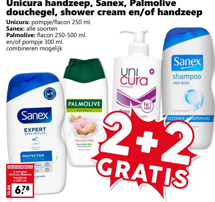 Aanbieding: Unicura, Sanex, Palmolive