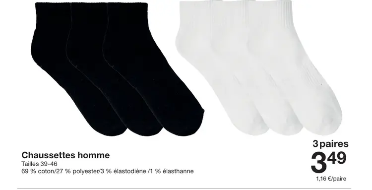 Offre: Chaussettes homme