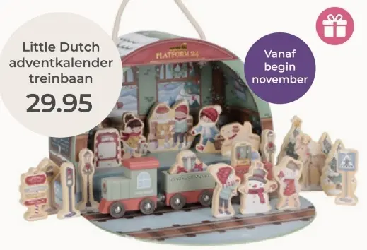 Aanbieding: Little Dutch adventkalender treinbaan