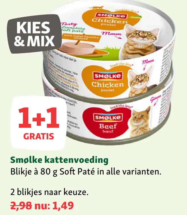 Aanbieding: kattenvoeding Blikje Soft Paté