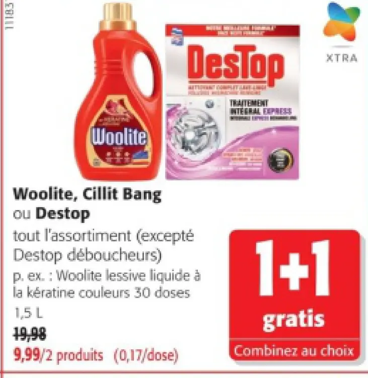 Offre: Woolite, Cillit Bang ou Destop