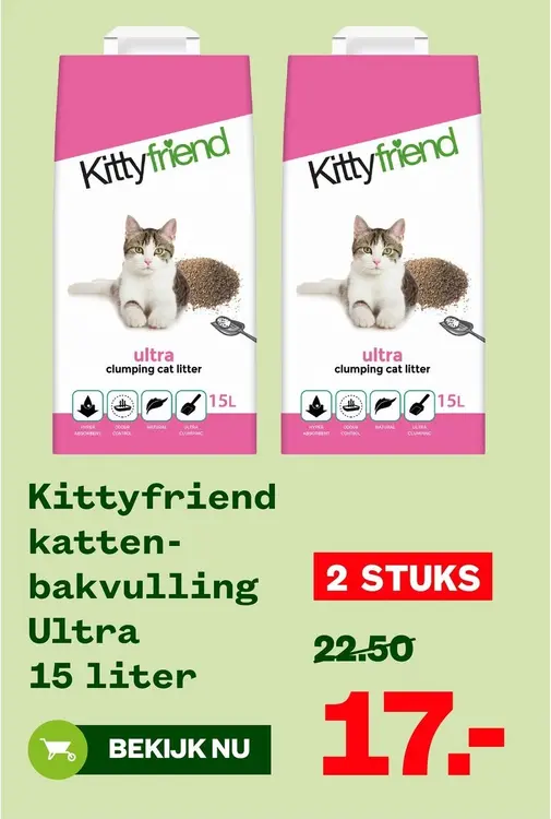 Aanbieding: Kittyfriend Kattenbakvulling Ultra