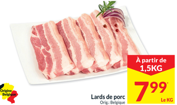 Offre: Lards de porc