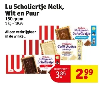 Promotie: Scholiertje Melk, Wit en Puur