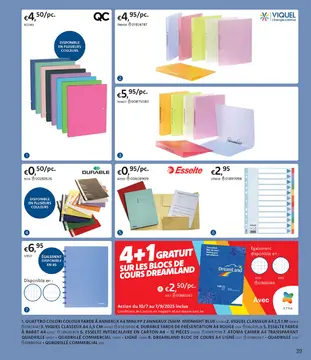Offre: Farde à anneaux, classeur, farde de présentation, farde à rabat, intercalaire en carton, cahier, bloc de cours