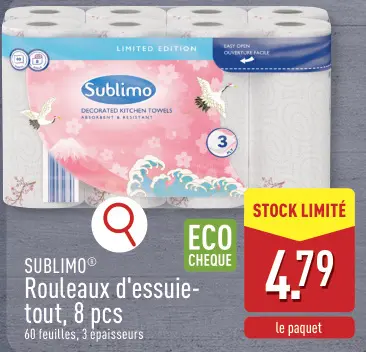 Offre: Rouleaux d'essuie-tout