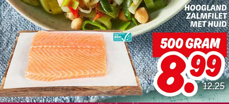 Aanbieding: Zalmfilet met huid