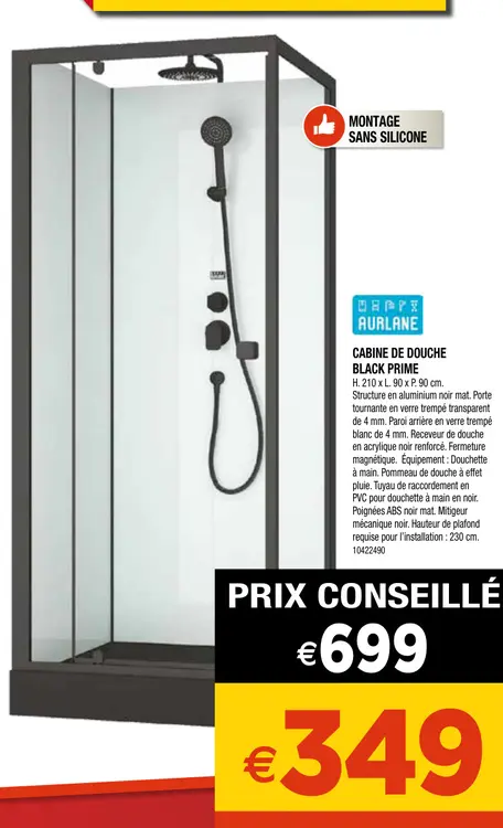Aanbieding: Cabine de douche black prime