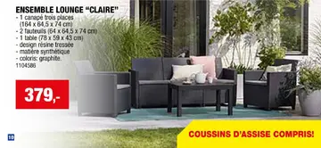 Offre: Keter Claire salon de jardin graphite