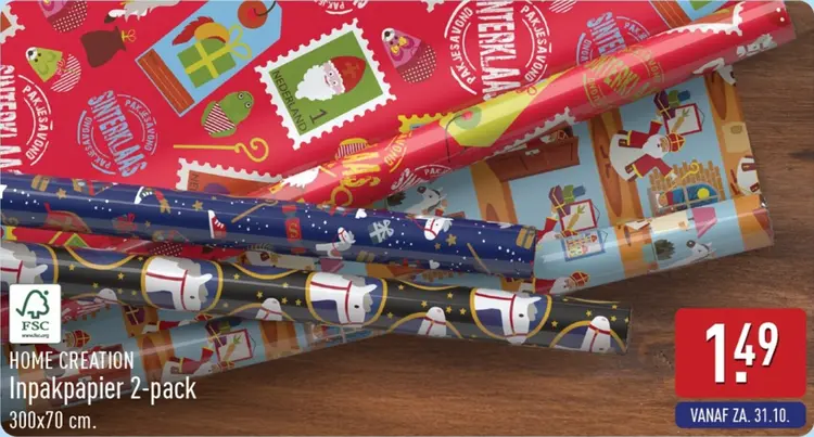 Aanbieding: Inpakpapier 2-pack