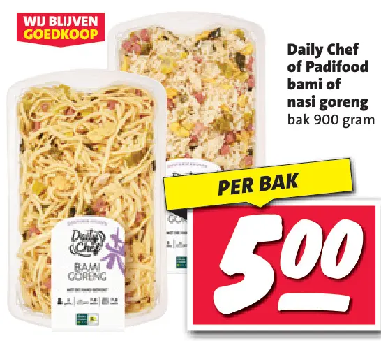 Aanbieding: bami of nasi goreng