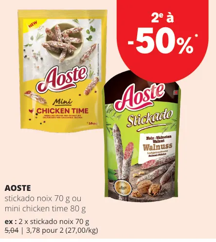 Offre: Stickado noix ou mini chicken time