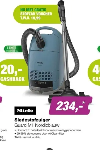Aanbieding: Miele Guard M1 Stofzuiger met Zak - Nordicblauw