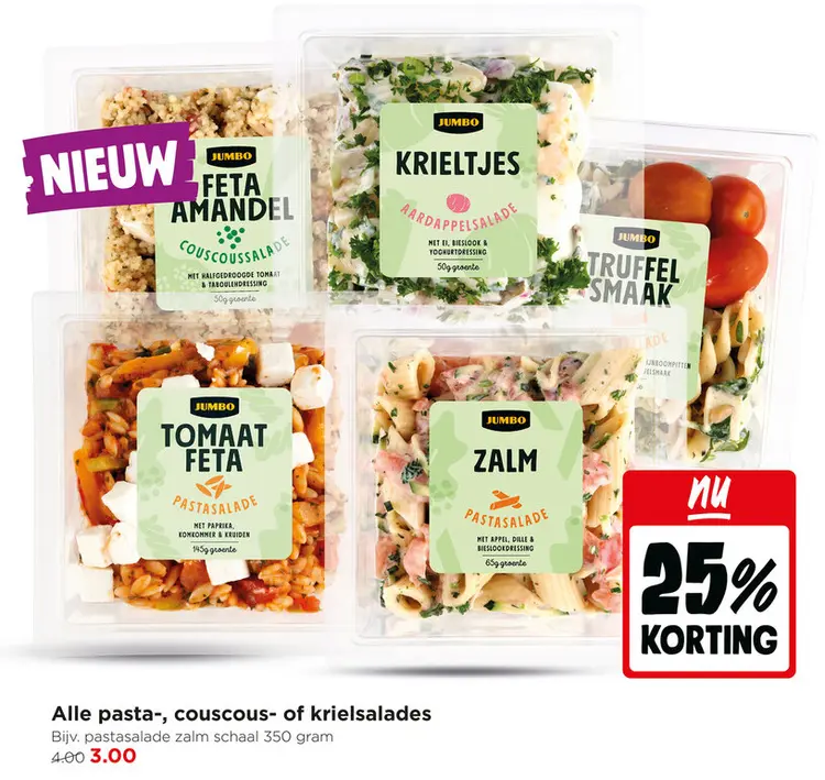 Aanbieding: Alle pasta-, couscous- of krielsalades