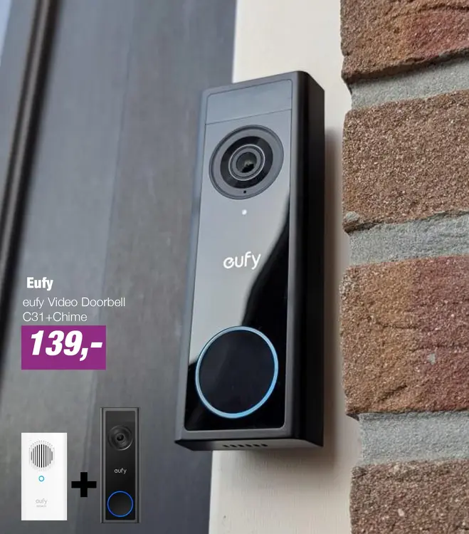 Aanbieding: eufy Video Doorbell C31+Chime