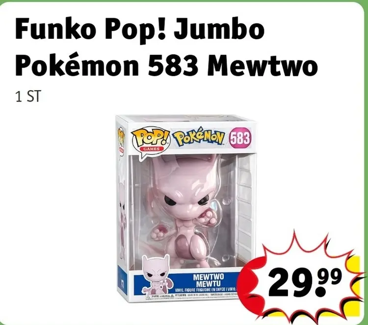 Aanbieding: Funko Pop! Jumbo Pokémon 583 Mewtwo