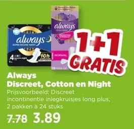 Aanbieding: Discreet, Cotton en Night