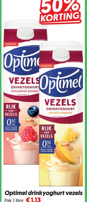 Optimel drinkyoghurt vezels