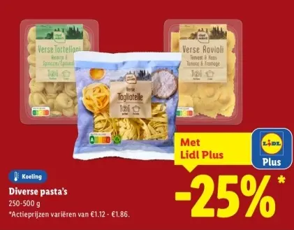 Aanbieding: Diverse pasta's