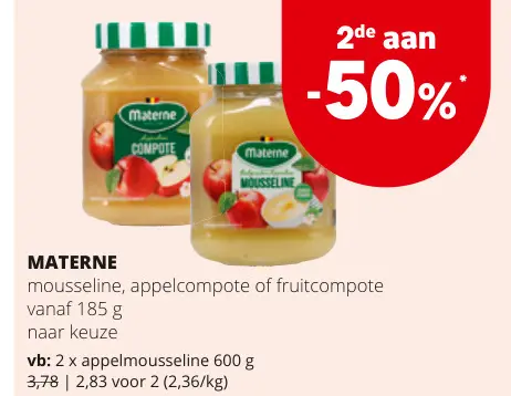 Promotie: Mousseline, appelcompote of fruitcompote