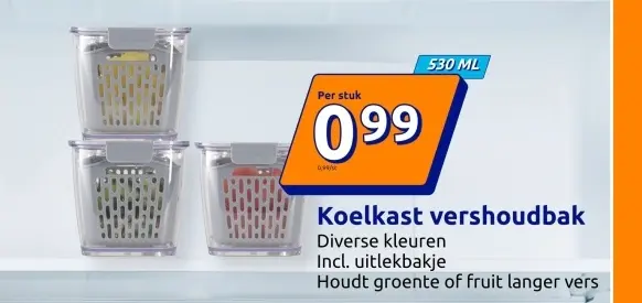 Promotie: Koelkast vershoudbak