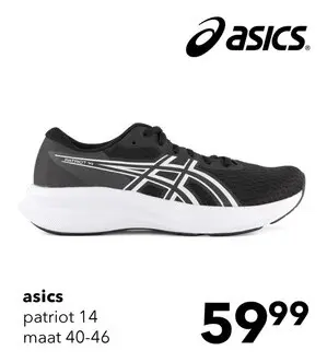 Aanbieding: Asics Patriot 14 heren hardloopschoenen zwart wit