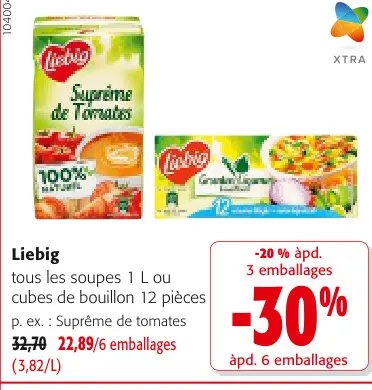 Offre: Soupes 1 L ou cubes de bouillon 12 pièces