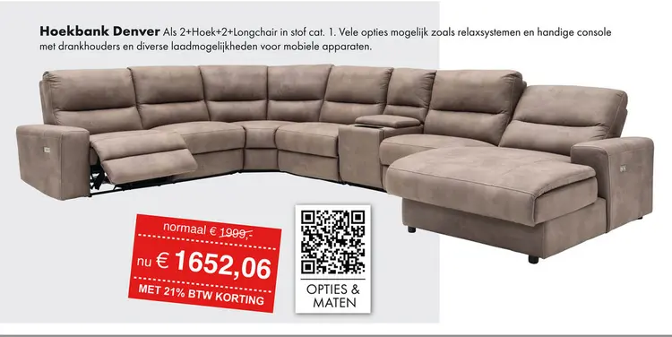 Aanbieding: Denver hoekbank