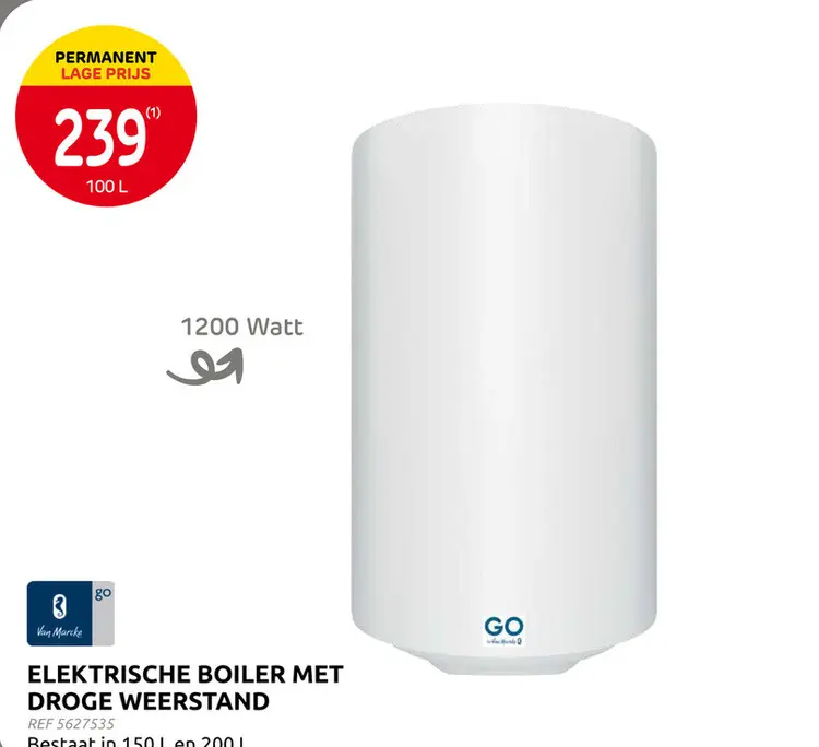 Promotie: Elektrische boiler met droge weerstand