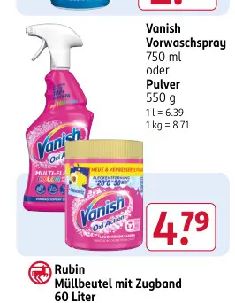 Aanbieding: Vanish Vorwaschspray oder Pulver