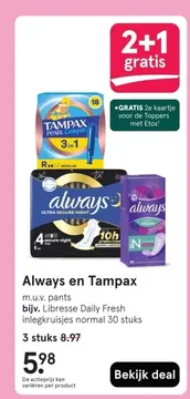 Aanbieding: Always en Tampax