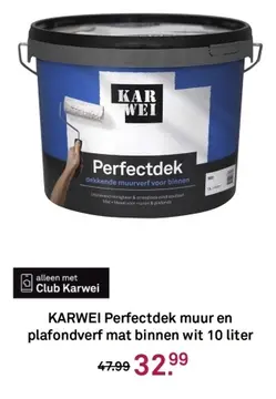 Aanbieding: KARWEI Perfectdek muur en plafondverf mat binnen wit