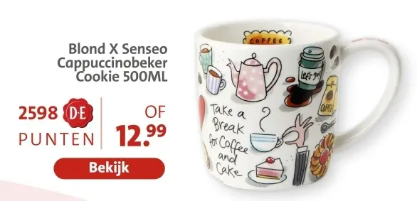 Aanbieding: Blond X Senseo Cappuccinobeker Cookie 500ML