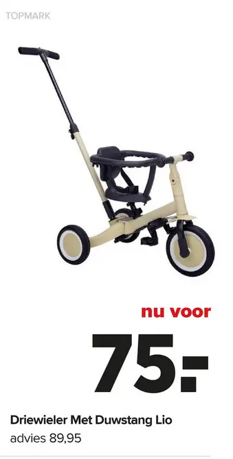 Aanbieding: Driewieler Met Duwstang Lio