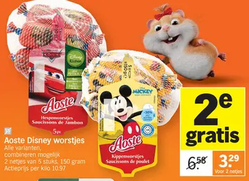 Aanbieding: Aoste Disney worstjes