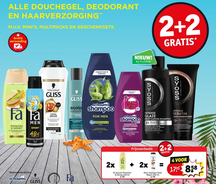 Promotie: Douchegel, deodorant en haarverzorging
