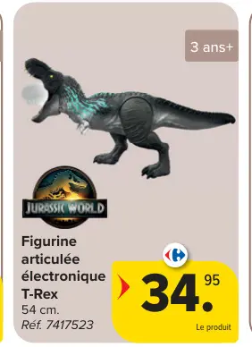Offre: Figurine articulée électronique T-Rex