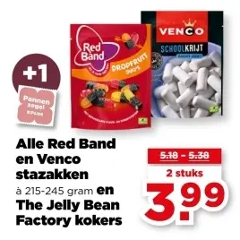 Aanbieding: Red Band en Venco stazakken en The Jelly Bean Factory kokers