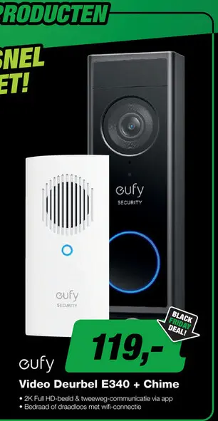 Aanbieding: Eufy Video Deurbel E340 + Chime
